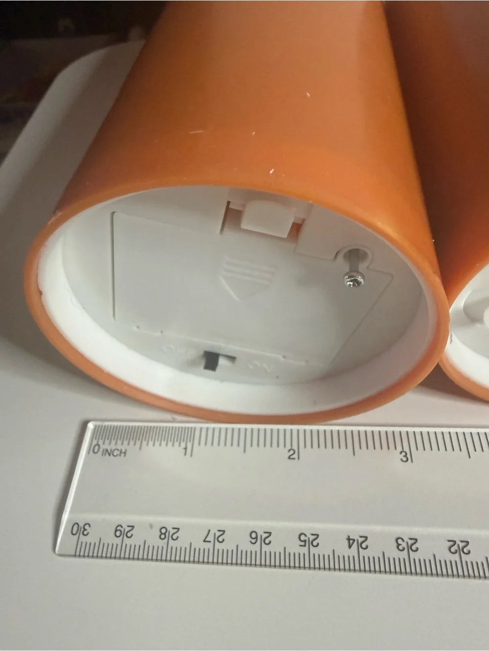 Candle Set Flickering 3  LED Pillars Different Heights in Orange